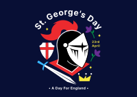 St. George's Knight Helmet Postcard