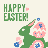Floral Easter Bunny  Instagram Post