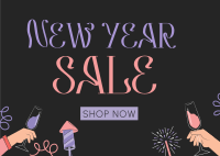 New Year Celebration Sale Postcard