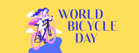 Lets Ride this World Bicycle Day Facebook Cover Image Preview