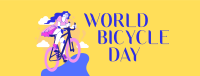 Lets Ride this World Bicycle Day Facebook Cover