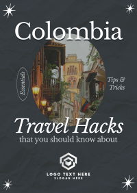 Modern Nostalgia Colombia Travel Hacks Poster