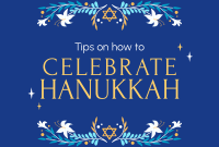 Celebrating Hanukkah Pinterest Cover Design