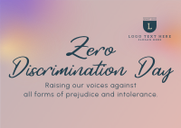 Zero Discrimination Day Postcard