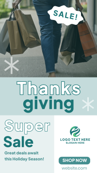 Super Sale this Thanksgiving Instagram Story