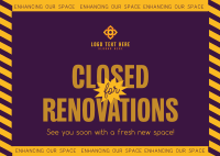 Minimalist Closed for Renovations Postcard