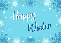 Winter Snowflake Greeting Postcard Design