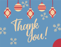 Decorative Christmas Balls Thank You Card