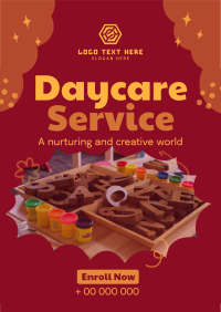 Cloudy Daycare Service Poster