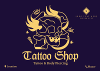 Traditional Skull Tattoo Postcard