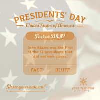 Presidents' Day Quiz  Instagram Post Design