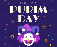 Purim Carnival Jester Facebook Post