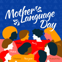 Abstract International Mother Language Day Instagram Post Design