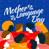 Abstract International Mother Language Day Instagram Post