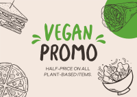 Plant-Based Food Vegan Postcard