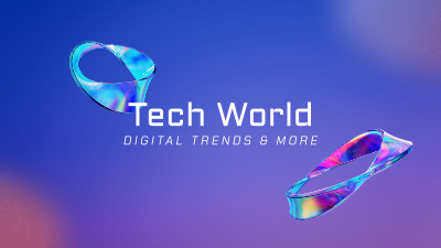 Holographic Techno YouTube Banner Image Preview