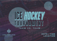 Sporty Ice Hockey Tournament Postcard