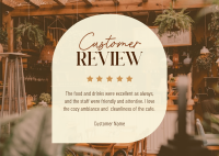 Simple Cafe Testimonial Postcard