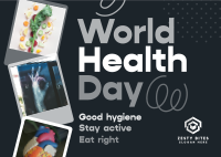 Retro World Health Day Postcard Image Preview