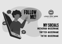 Follow The Influencer Postcard Design