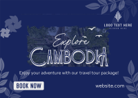 Cambodia Travel Tour Postcard