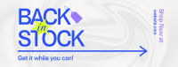 Back In Stock Minimalist Facebook Cover Image Preview