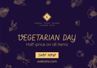 Vegetarian Day Sale Postcard