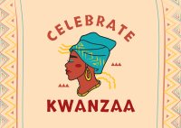 Kwanzaa African Woman Postcard