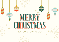 Merry Christmas Ornaments Postcard