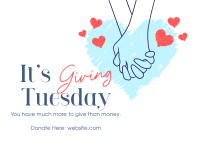 Giving Tuesday Hand Postcard