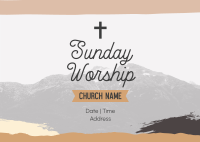 Church Sunday Worship Postcard