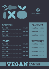 Flat Illustrated Vegan Menu