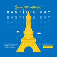 Monoline Eiffel Tower Instagram Post Design