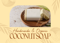 Organic Coconut Soap Postcard Design