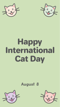 Colorful International Cat Day Facebook Story