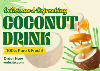 Refreshing Coconut Drink Postcard