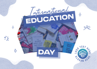Quirky Cute Education Day Postcard