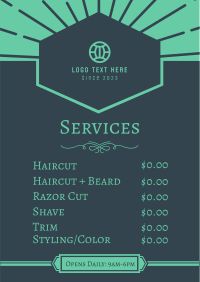 Classic Barber Pricelist Flyer