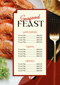 Minimal Shrimp Seafood Menu Image Preview