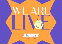 We Are Live Postcard