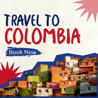 Travel to Colombia Paper Cutouts Instagram Post Design