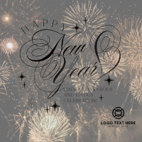 Elegant New Year Greeting Linkedin Post Design