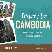 Travel to Cambodia Linkedin Post Design