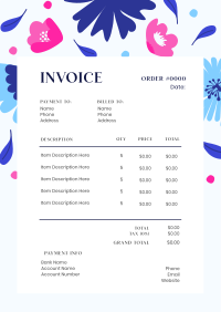 Dainty and Feminine Flowers Invoice Design