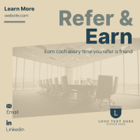 Minimalist Refer and Earn Linkedin Post