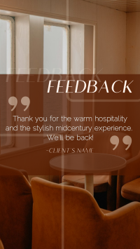 Minimalist Hotel Feedback Facebook Story