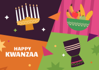 Multicolor Kwanzaa Postcard Image Preview