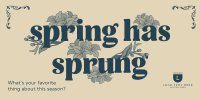 Vintage Floral Spring Twitter Post