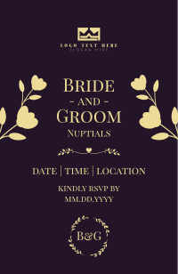 Simple Floral Nuptials Invitation Image Preview