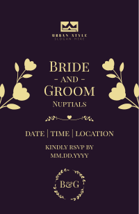 Simple Floral Nuptials Invitation Image Preview